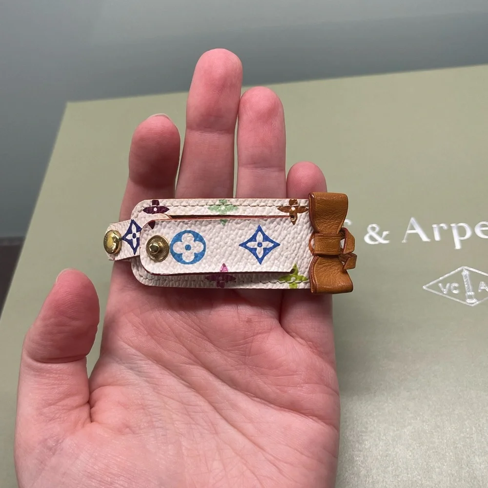 Louis Vuitton: Takashi Murakami Monogram Embellished Bracelet in White - Picture 5 of 8